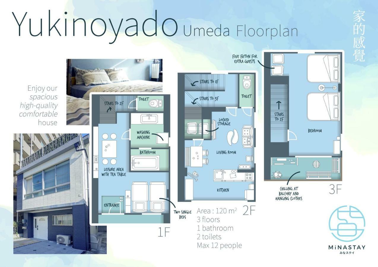 Yukinoyado Umeda Apartman Oszaka Kültér fotó